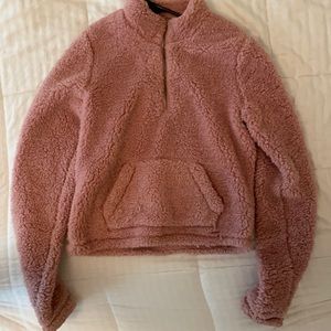 Hollister pink quarter zip